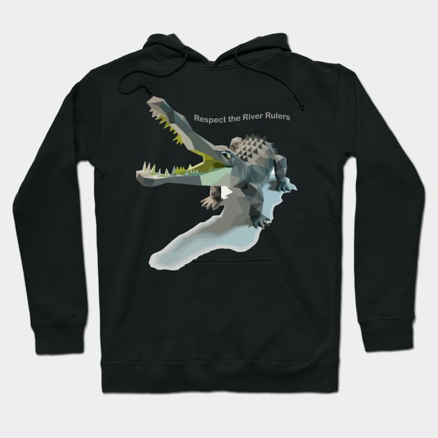 Respect the River Rules, Crocodile Hoodie by pmArtology